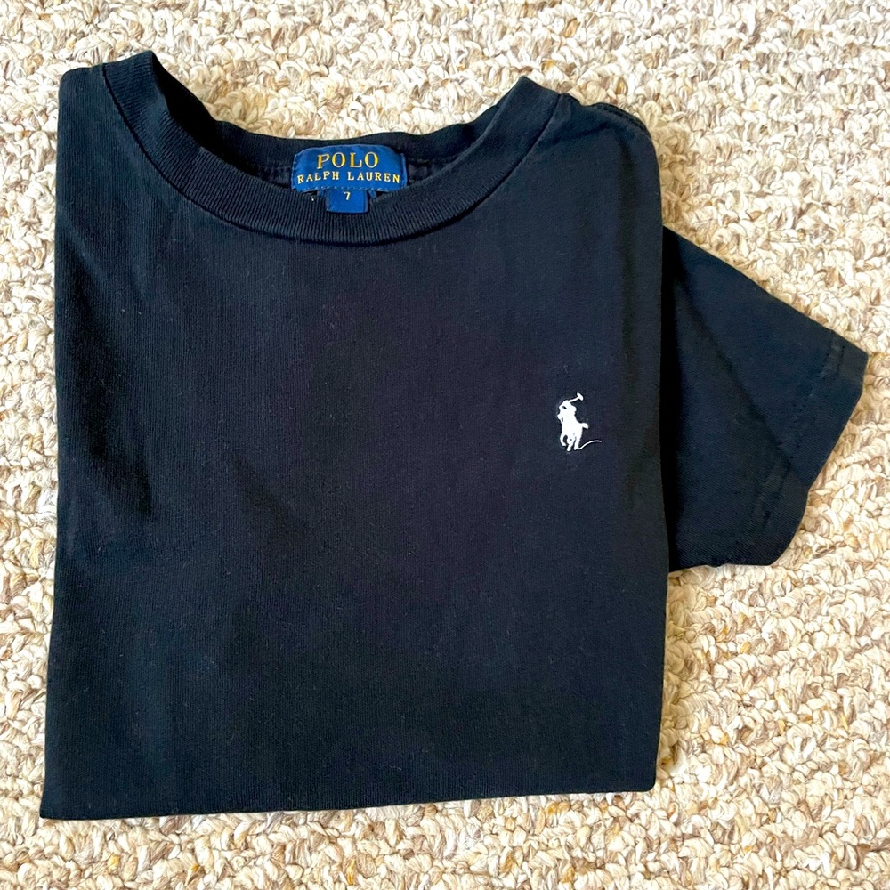 Polo Ralph Lauren Kids Size 7 Black Tee
